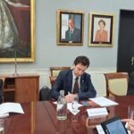 Roberto Fernández Llera en la reunión de la Comisión de Coordinación del Tribunal de Cuentas y los OCEX para el Impulso de la Administración Electrónica, celebrada en Madrid.